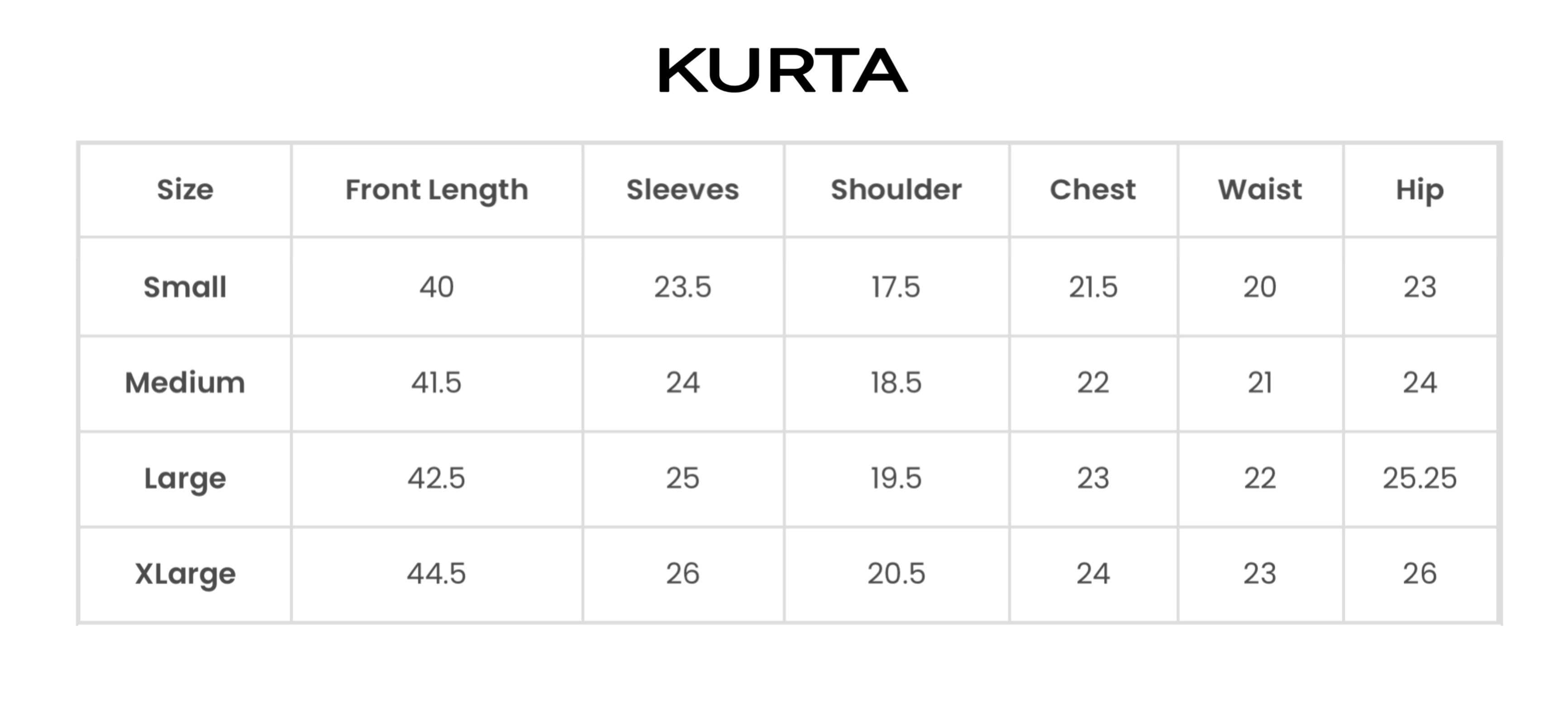 Size Chart