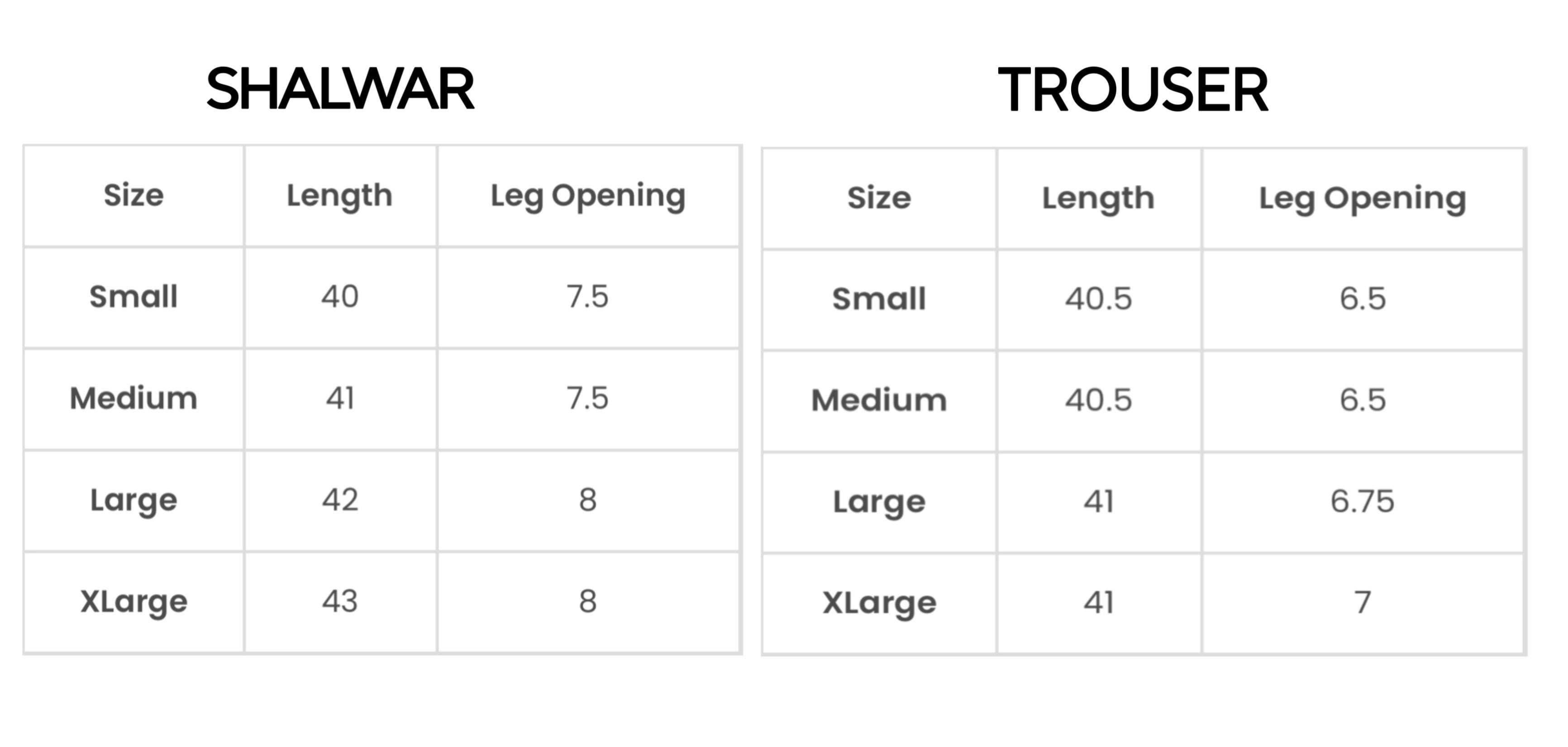 Size Chart