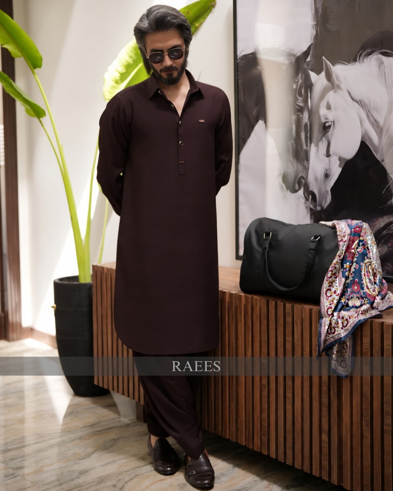 Obsidian Textured Kameez Shalwar