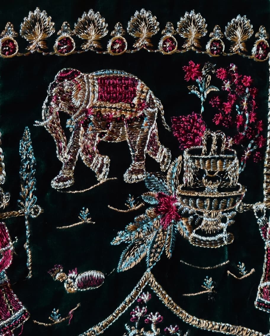 Green Embroidered Shawl