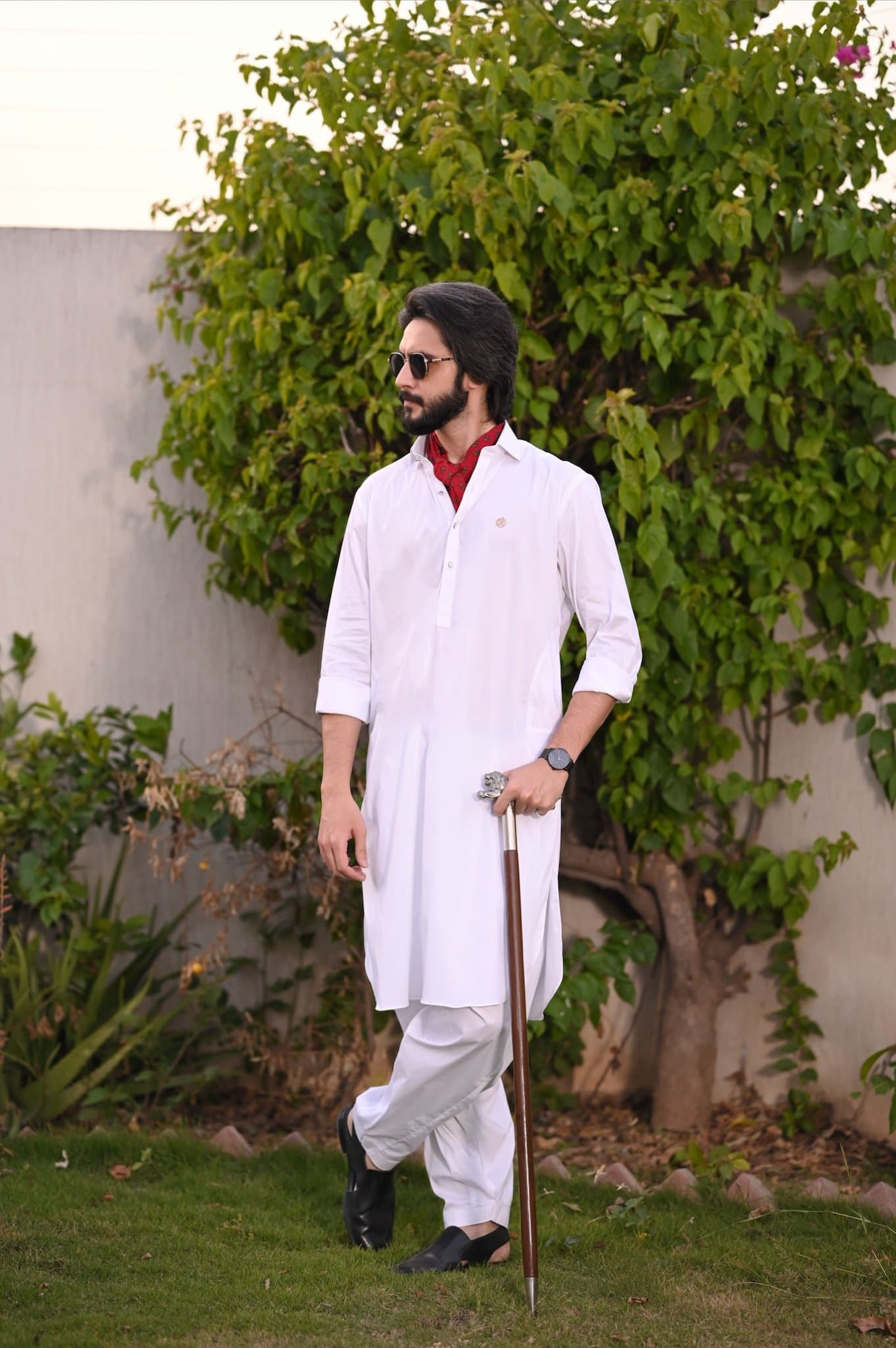 Classic White Cotton Kameez Shalwar