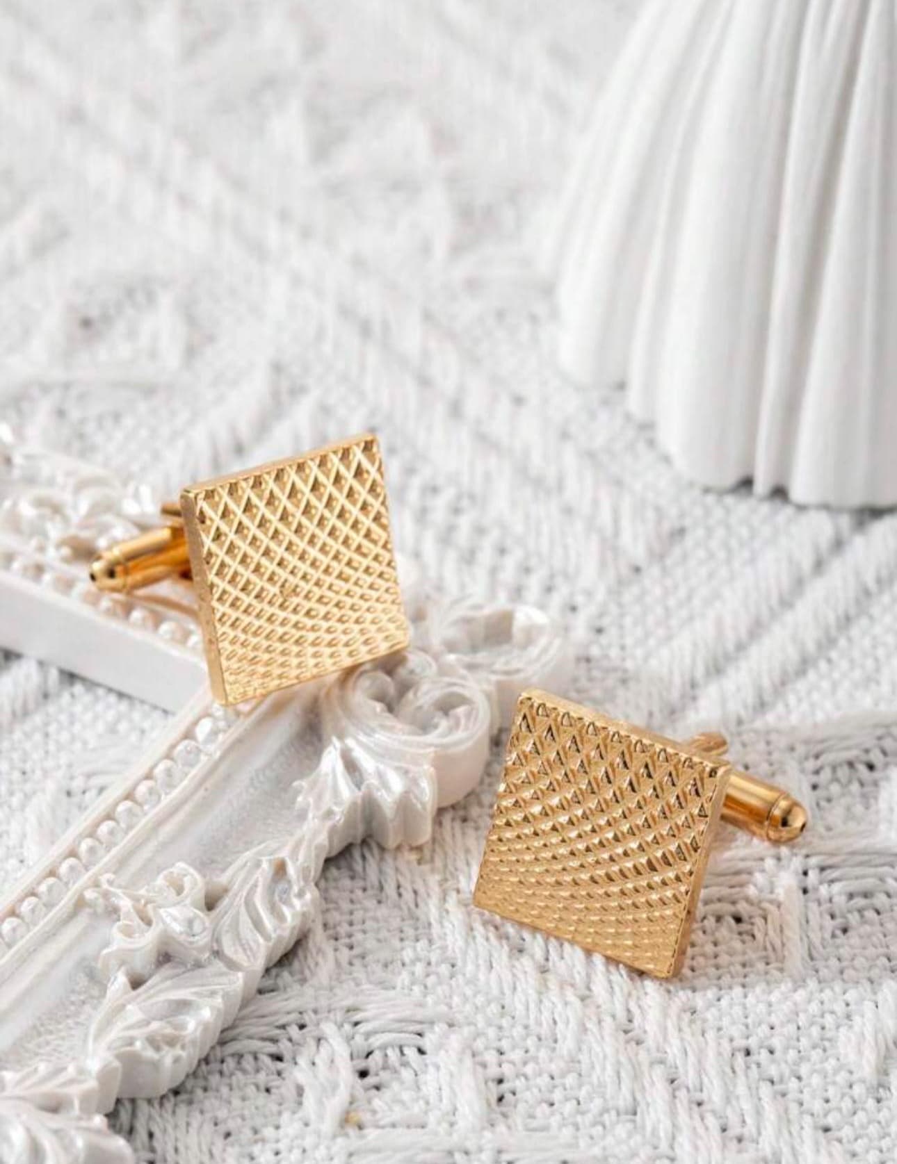 Gold Geometric Cufflinks