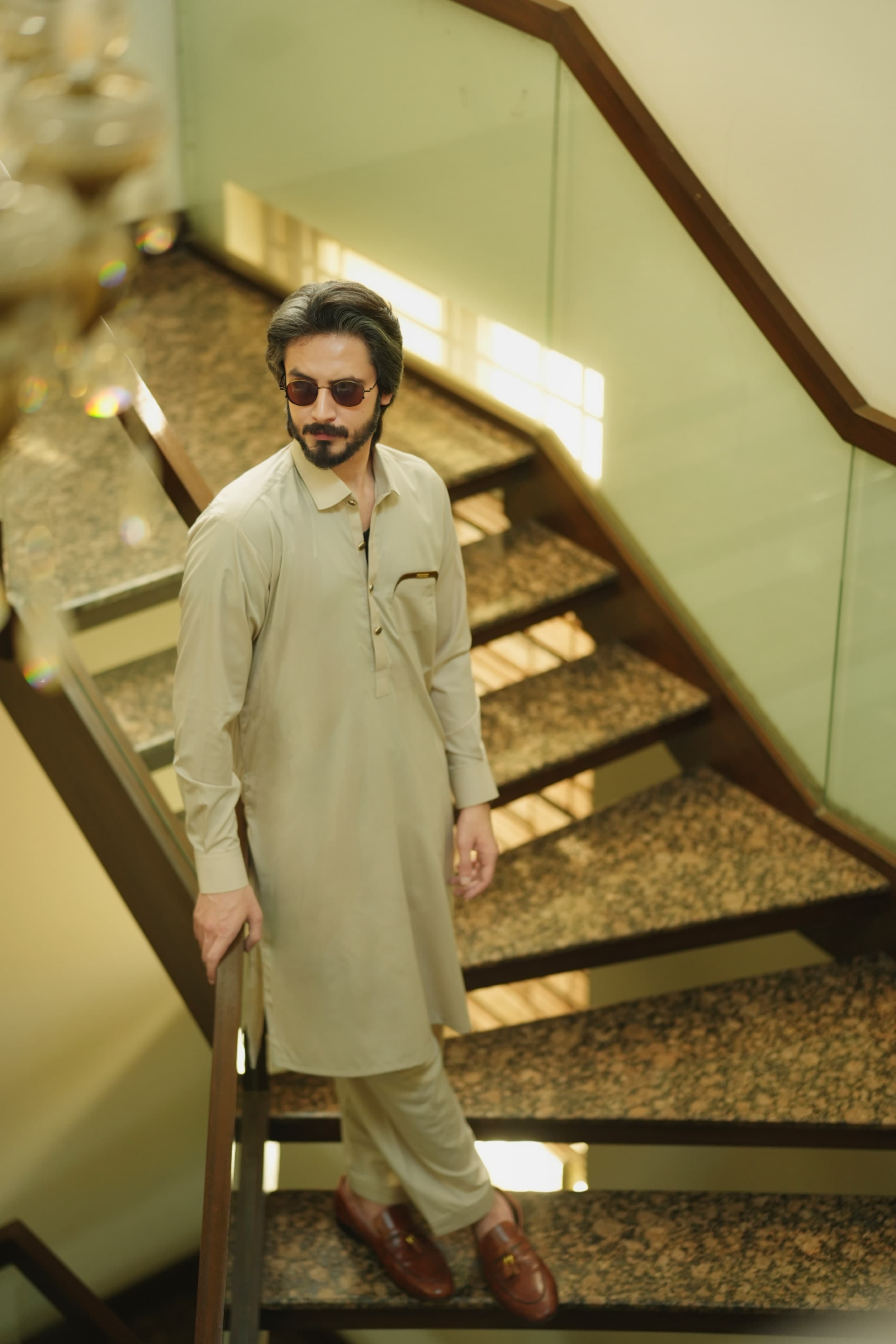 Pale Beige Kameez Shalwar