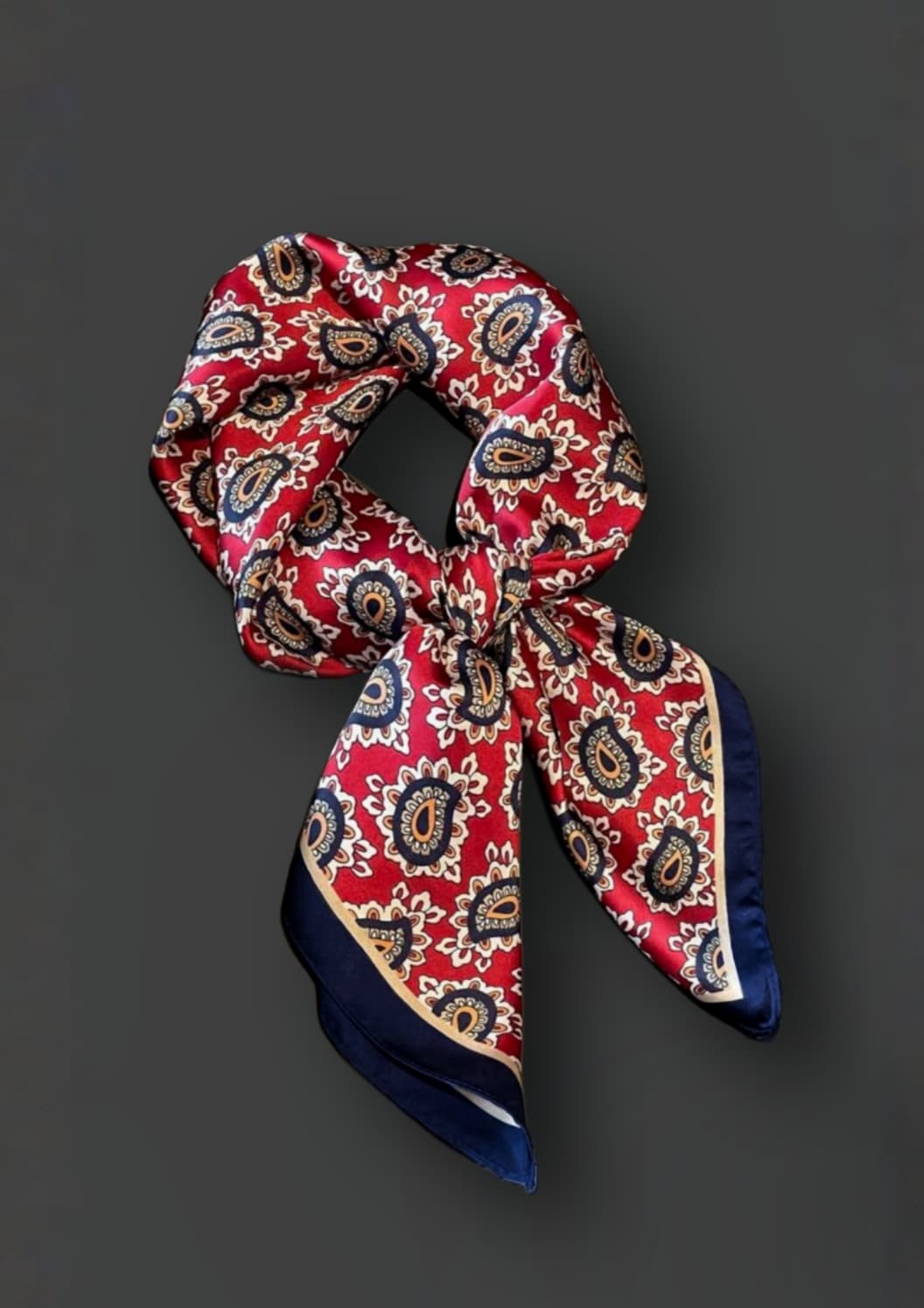Red Paisley Silk Scarf