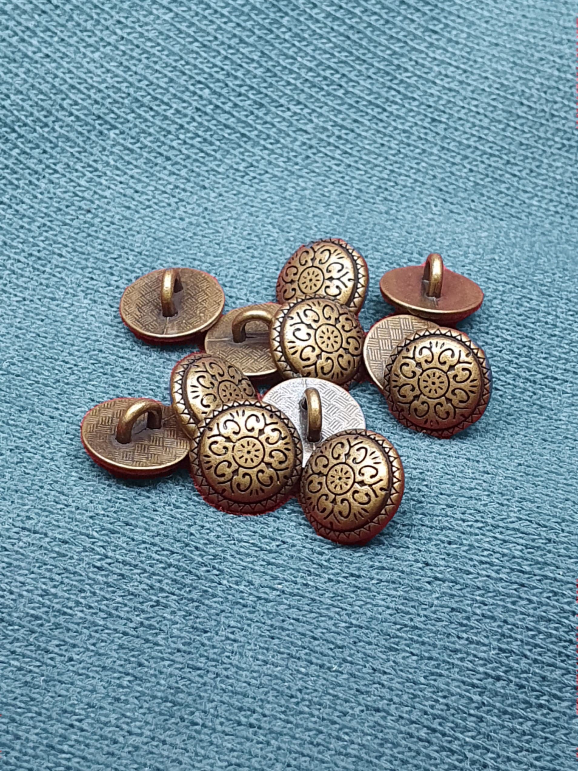 Dull Gold Mandala Button