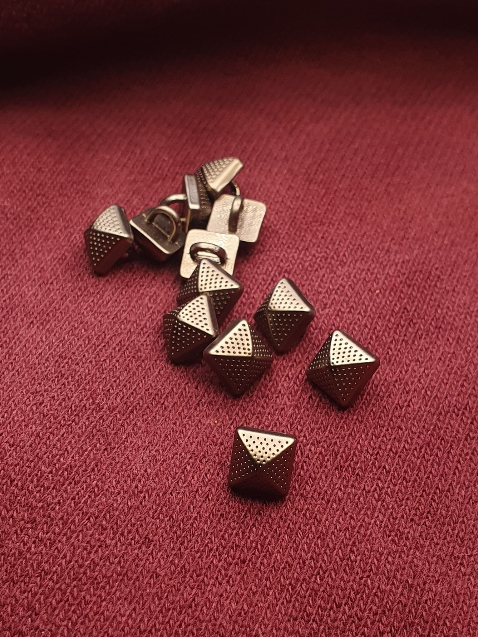 Brown Pyramid Metal Button