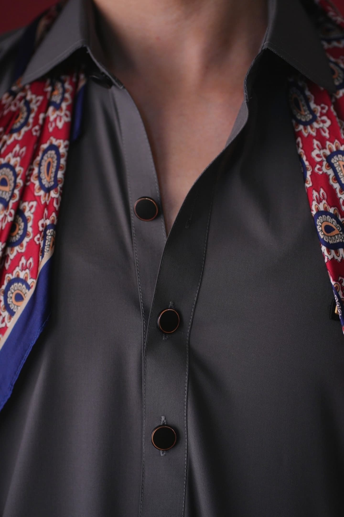 Dark Gray Kameez Shalwar