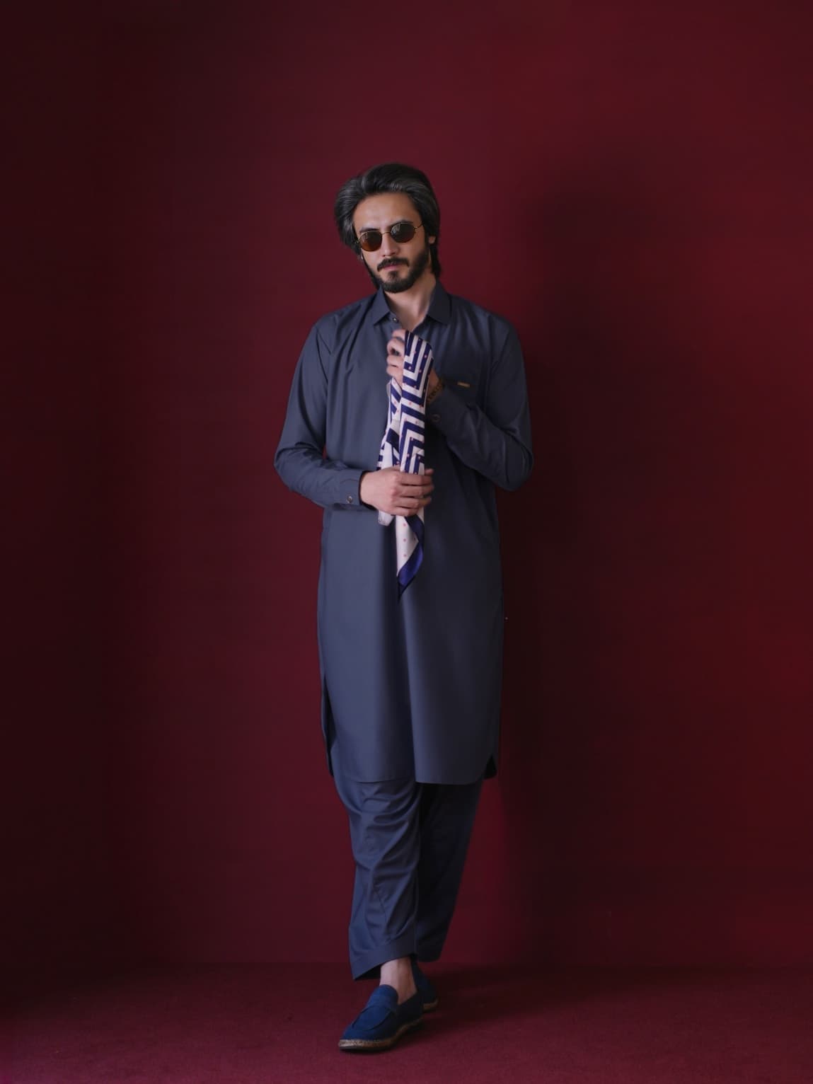 Classic Blue Kameez Shalwar