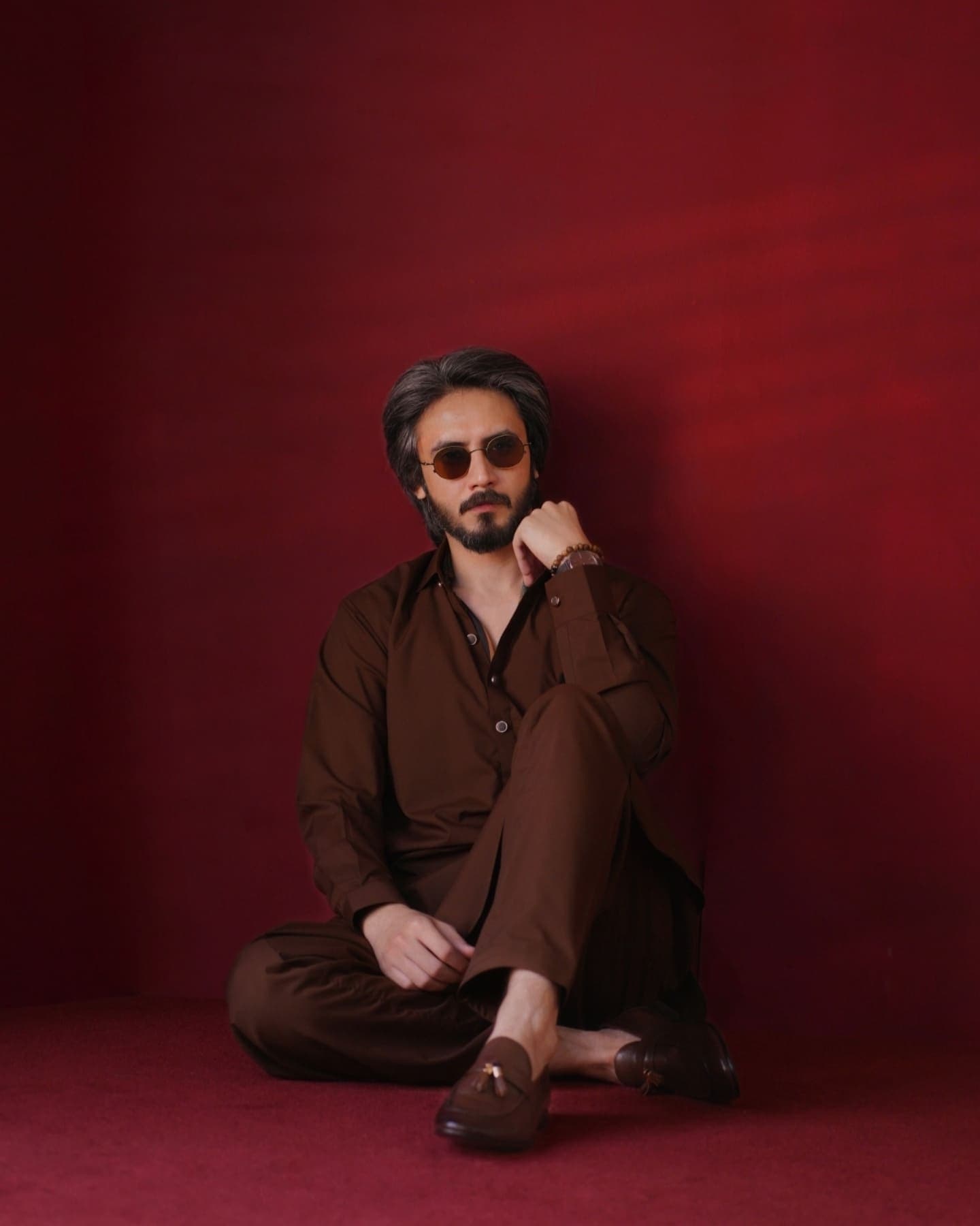 Burnt Brown Kameez Shalwar