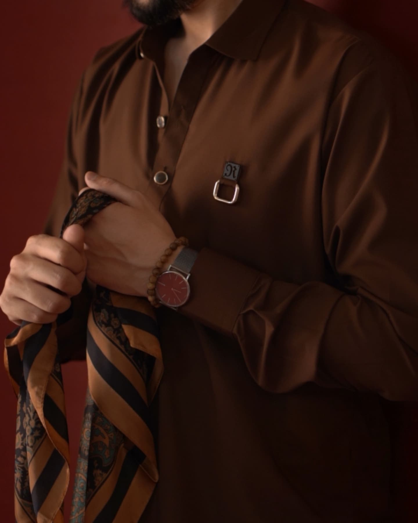 Burnt Brown Kameez Shalwar