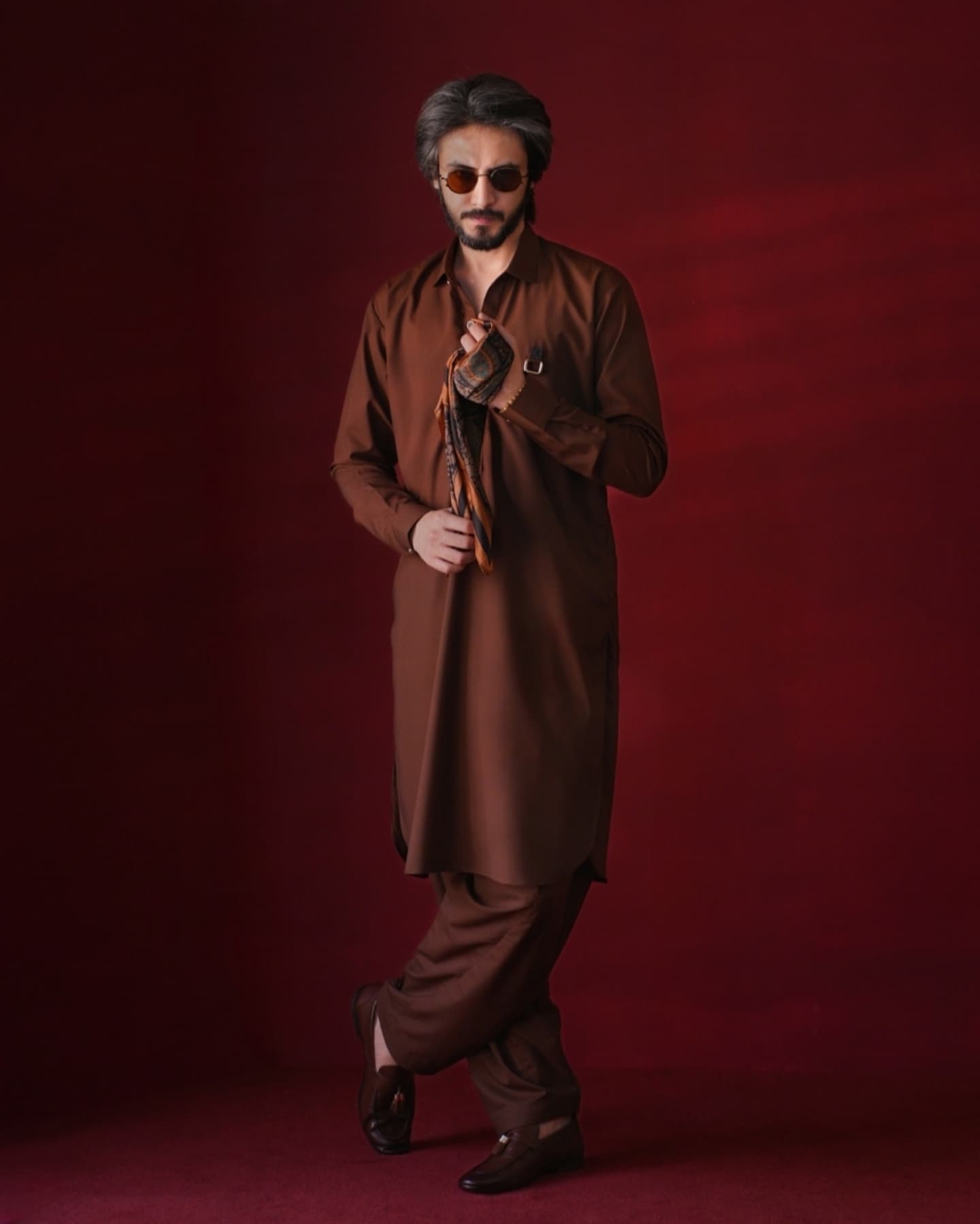 Burnt Brown Kameez Shalwar