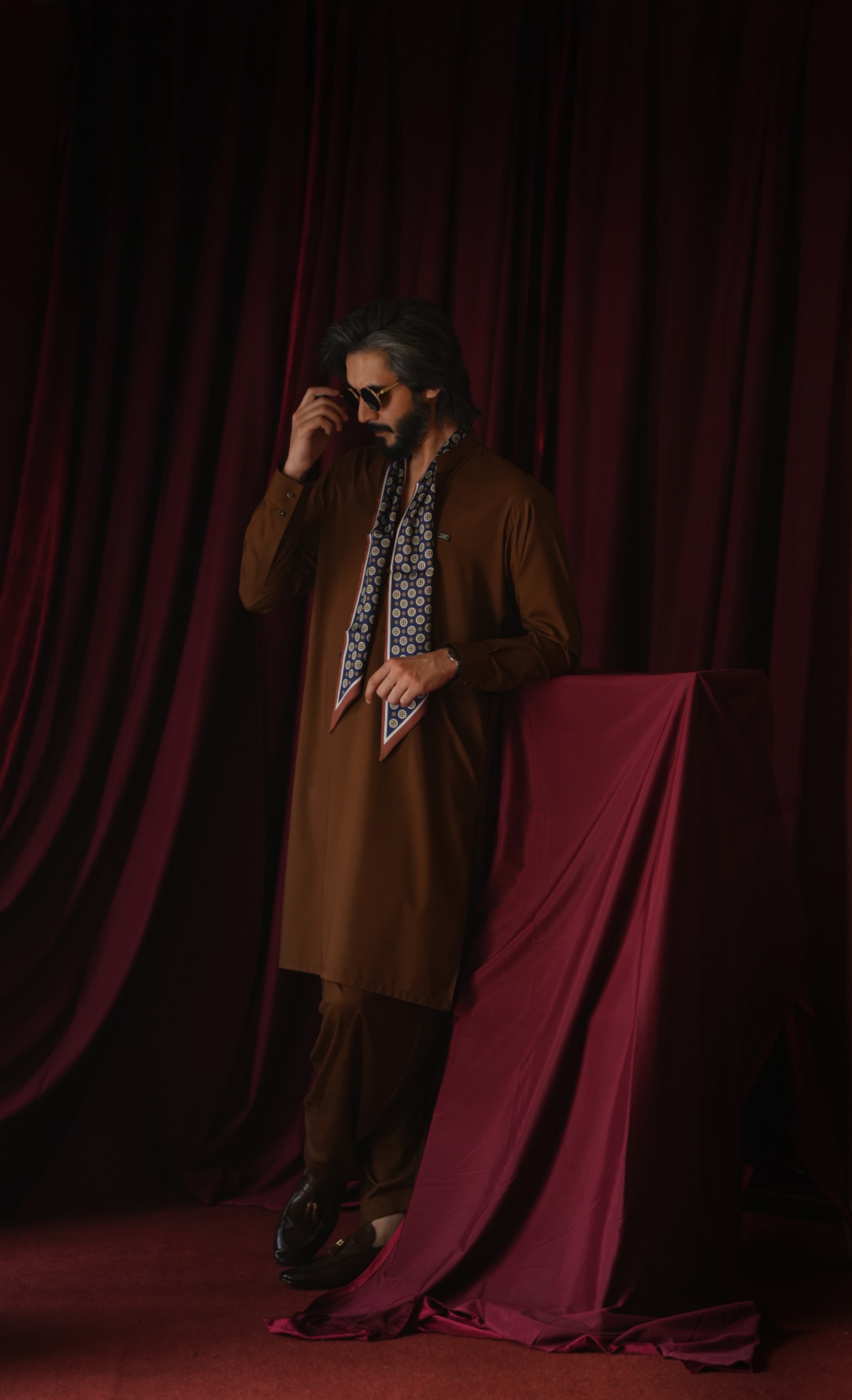 Saddle Brown Kameez Shalwar