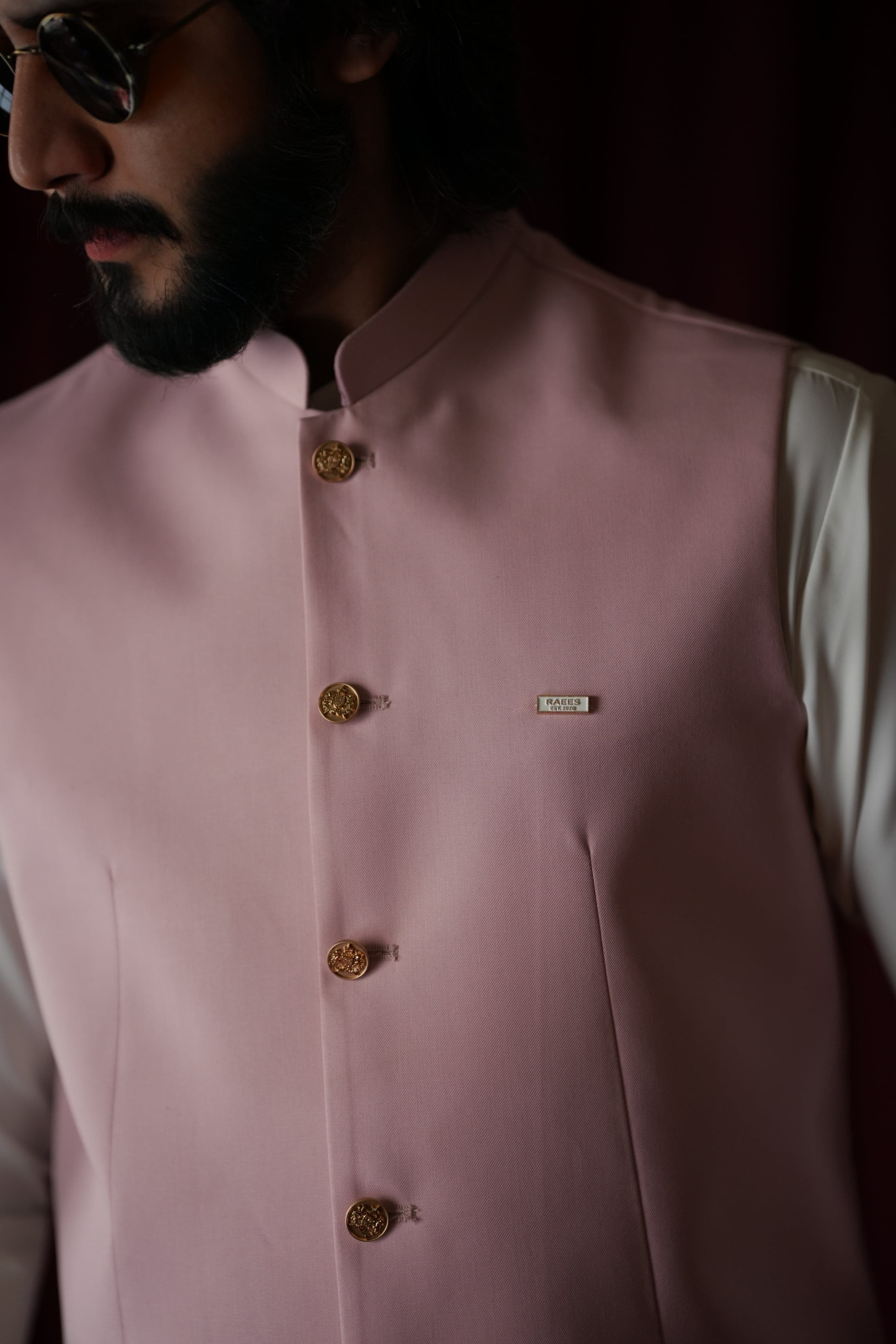Crepe Pink Waistcoat