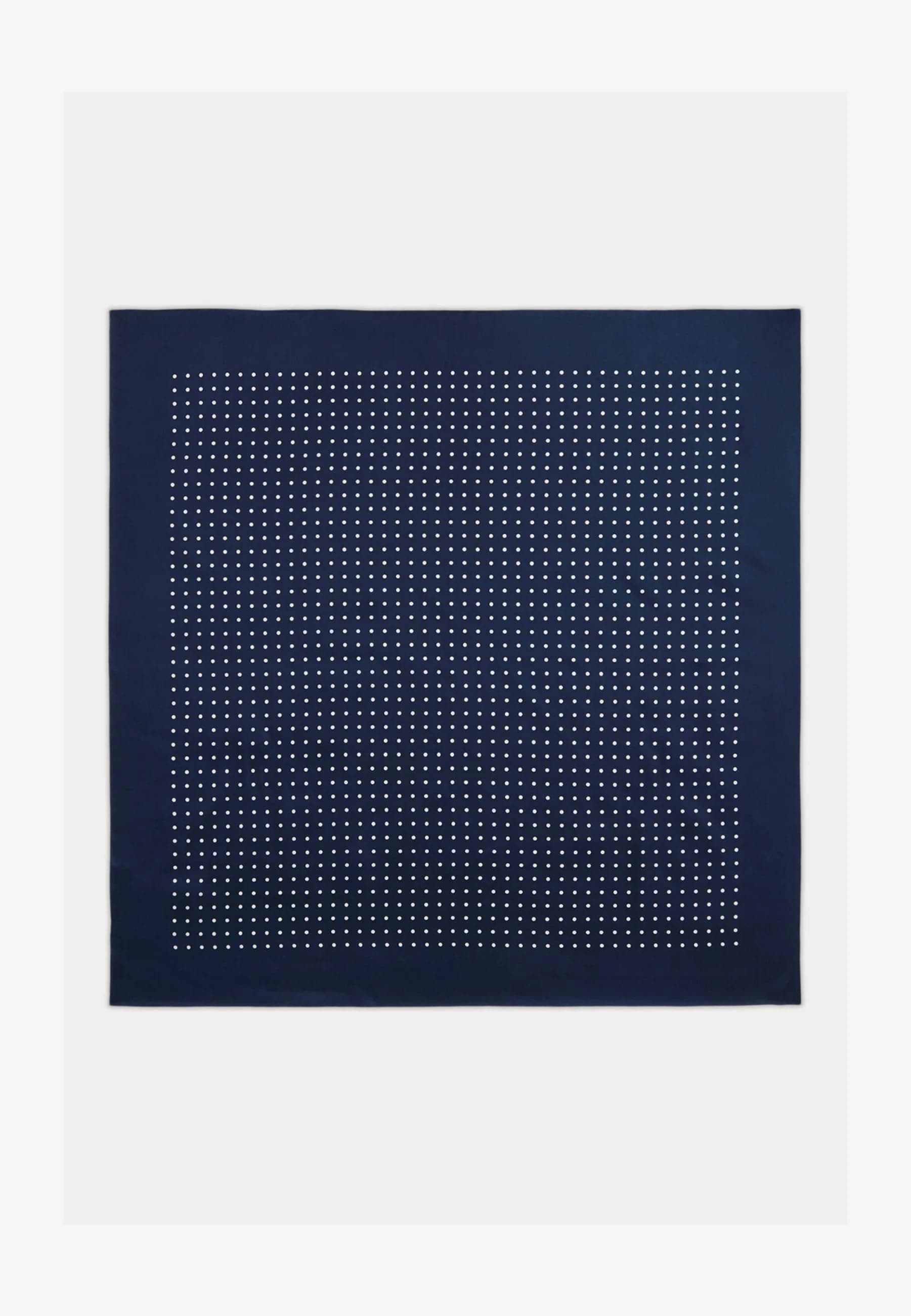 Blue Polka Dot Silk Scarf