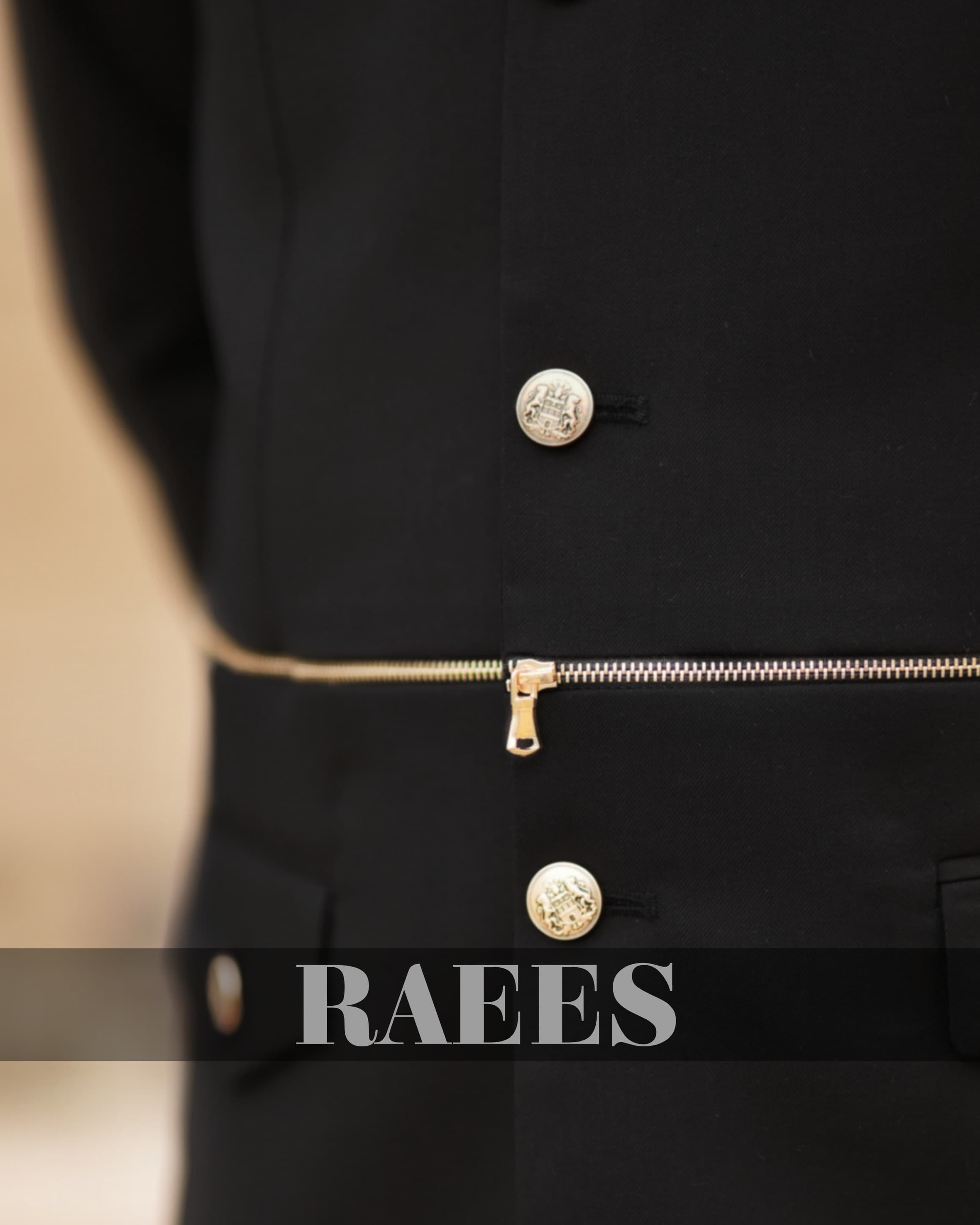 Black Zipper Waistcoat