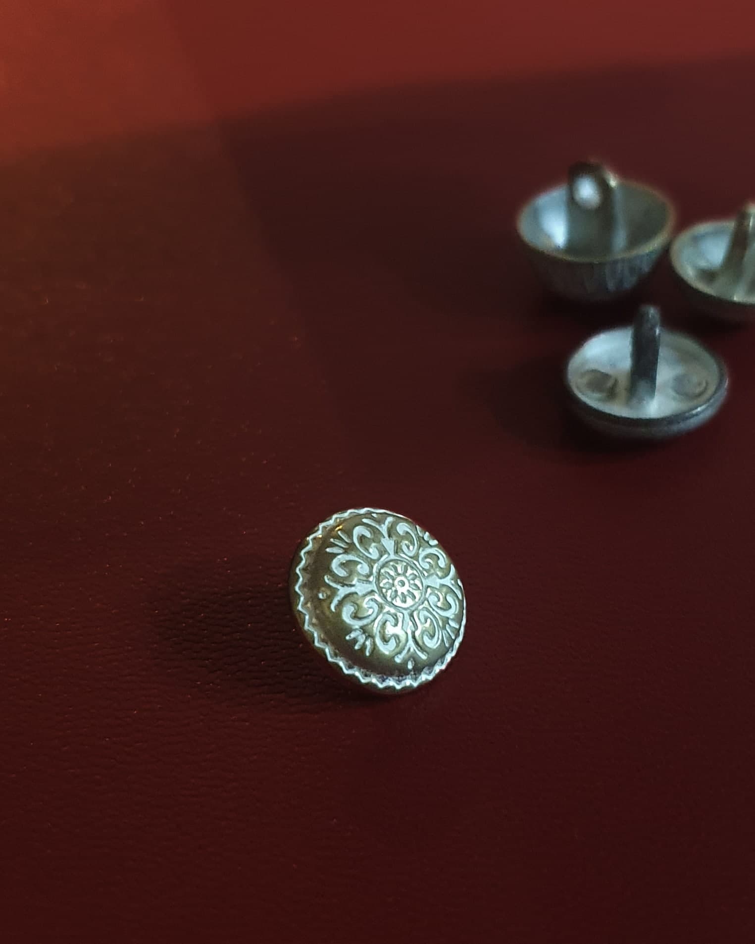 Vintage White Gold Button