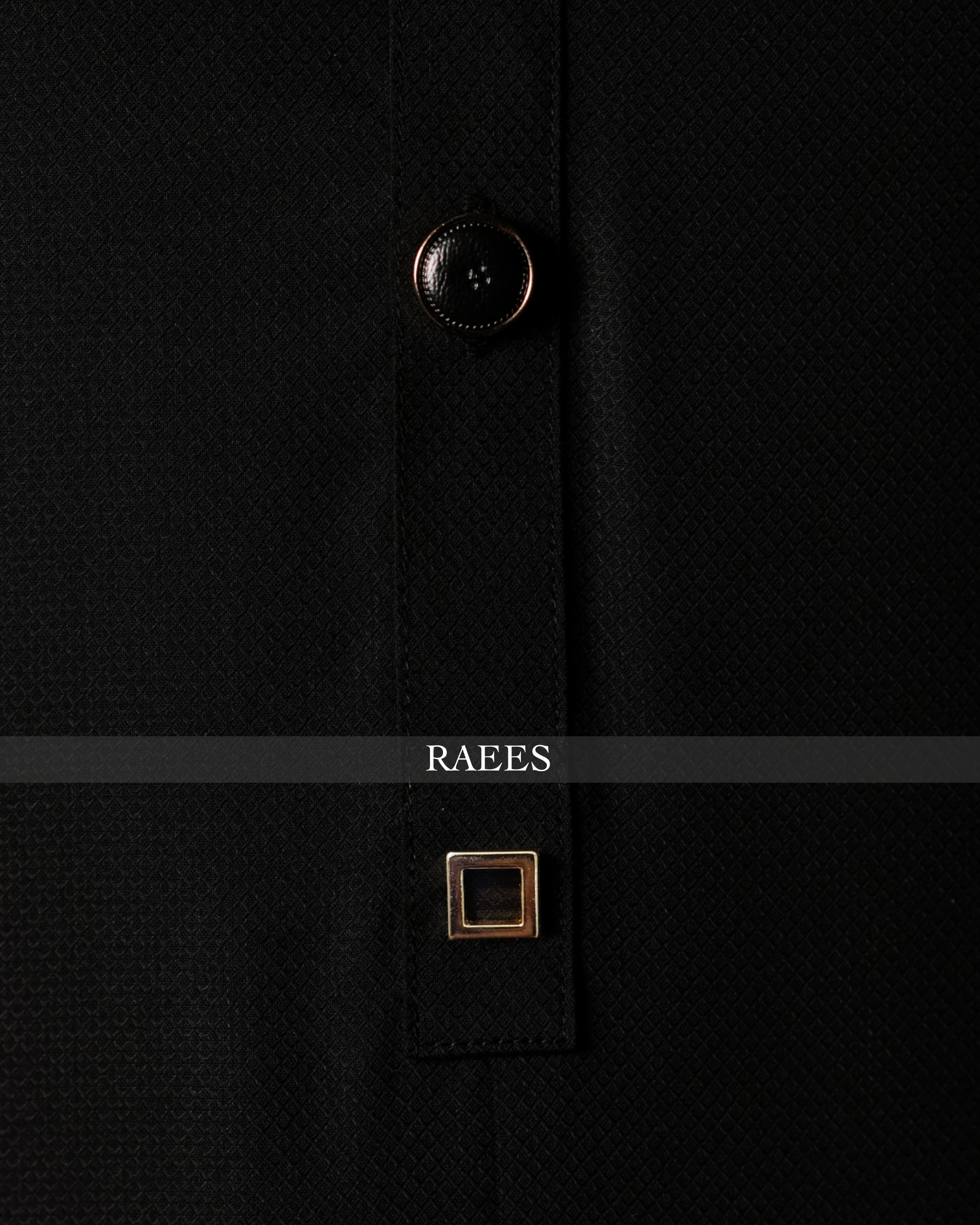 Empire Black Textured Kameez Shalwar