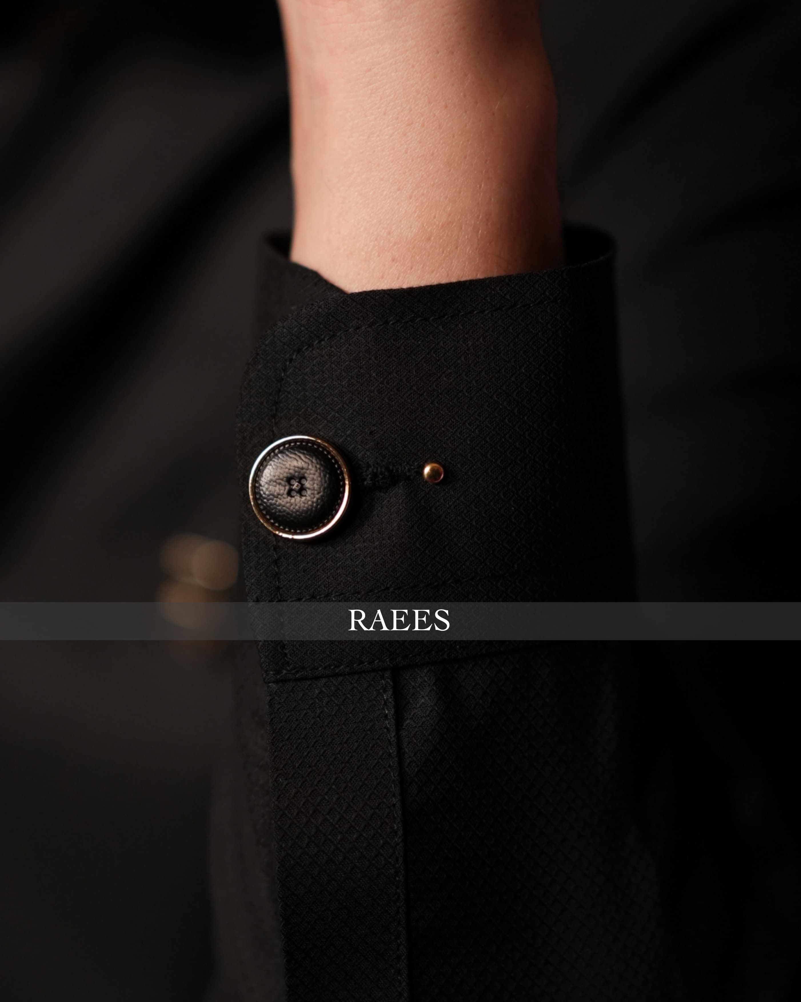 Empire Black Textured Kameez Shalwar