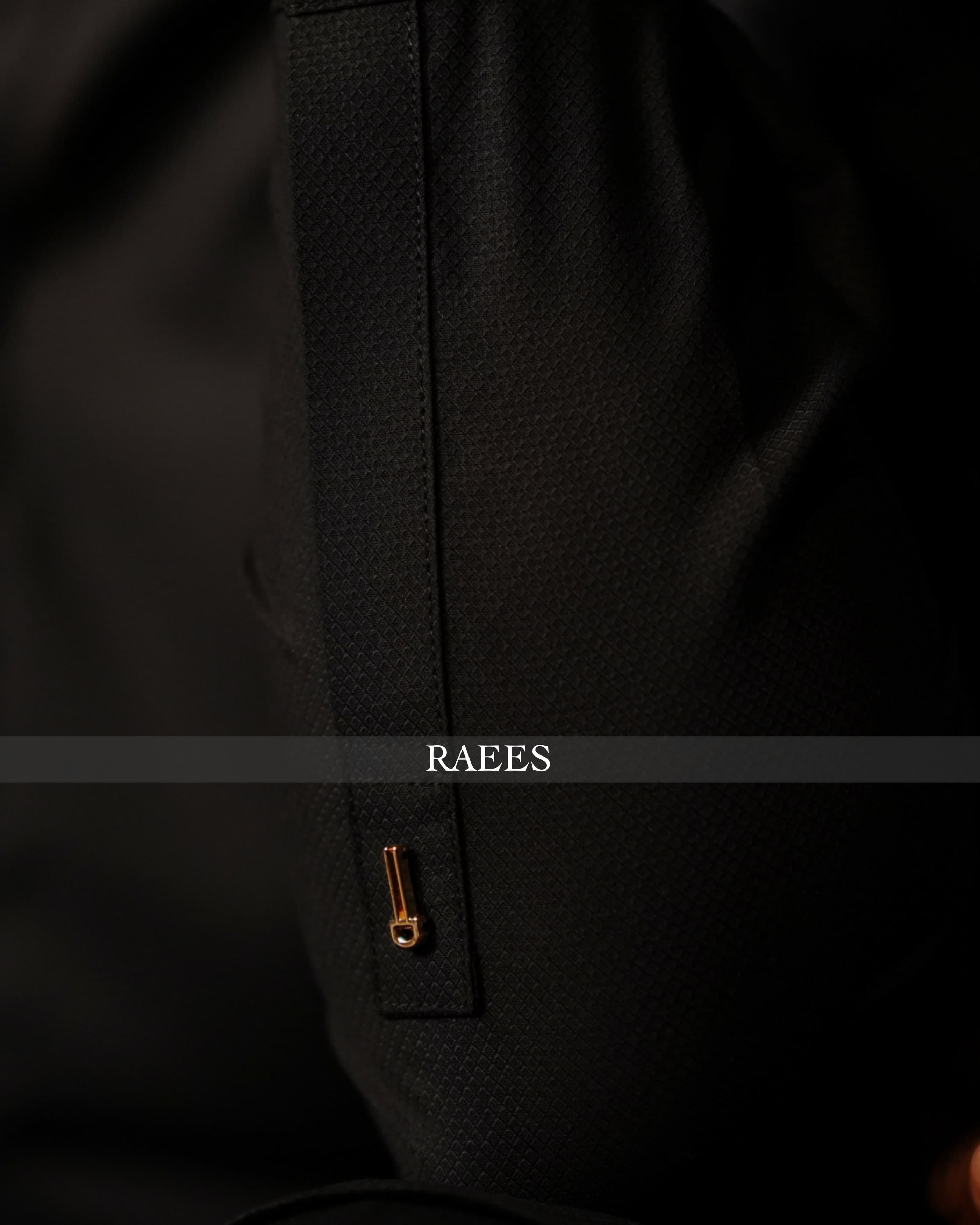 Empire Black Textured Kameez Shalwar