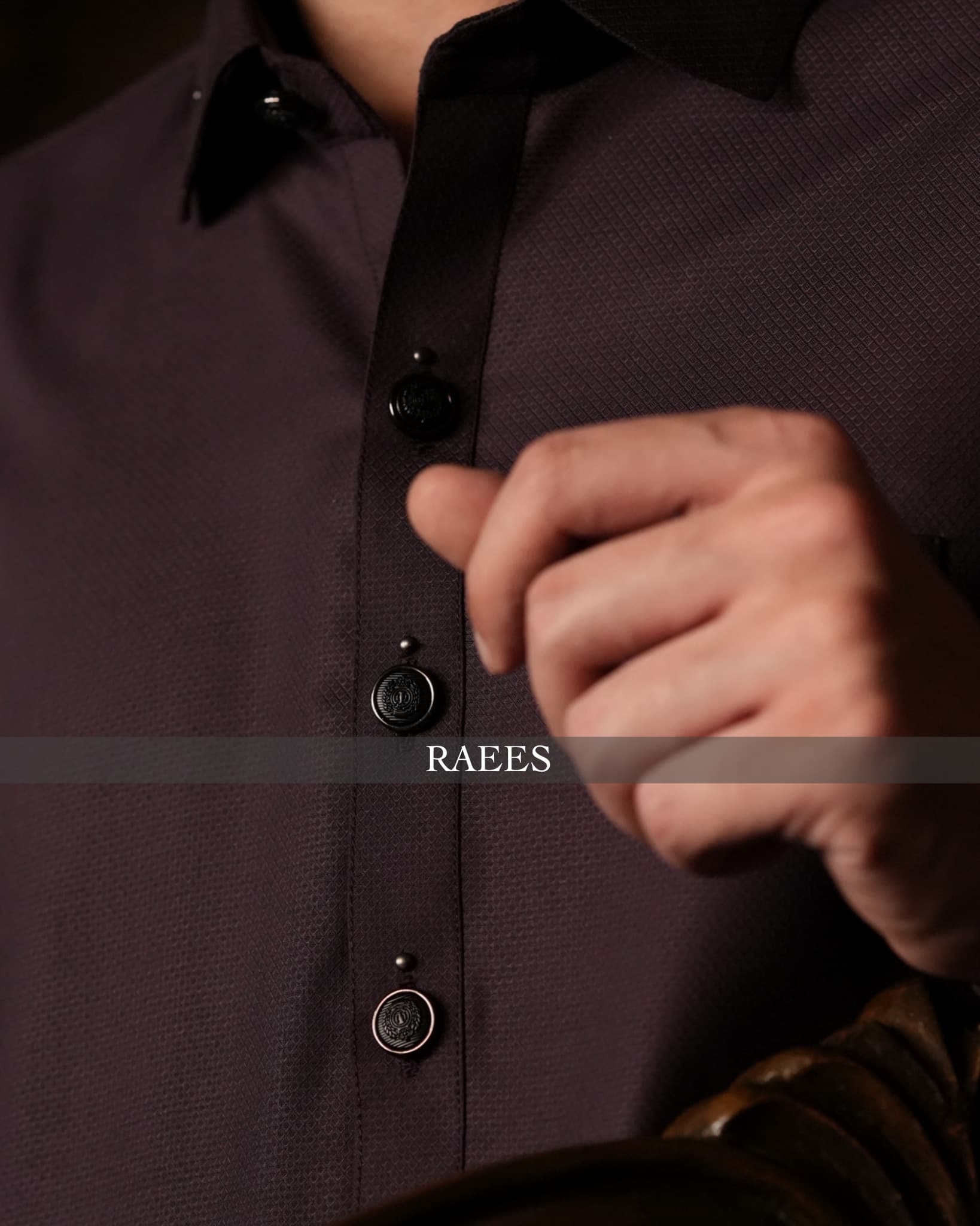 Plum Luxe Textured Kameez Shalwar