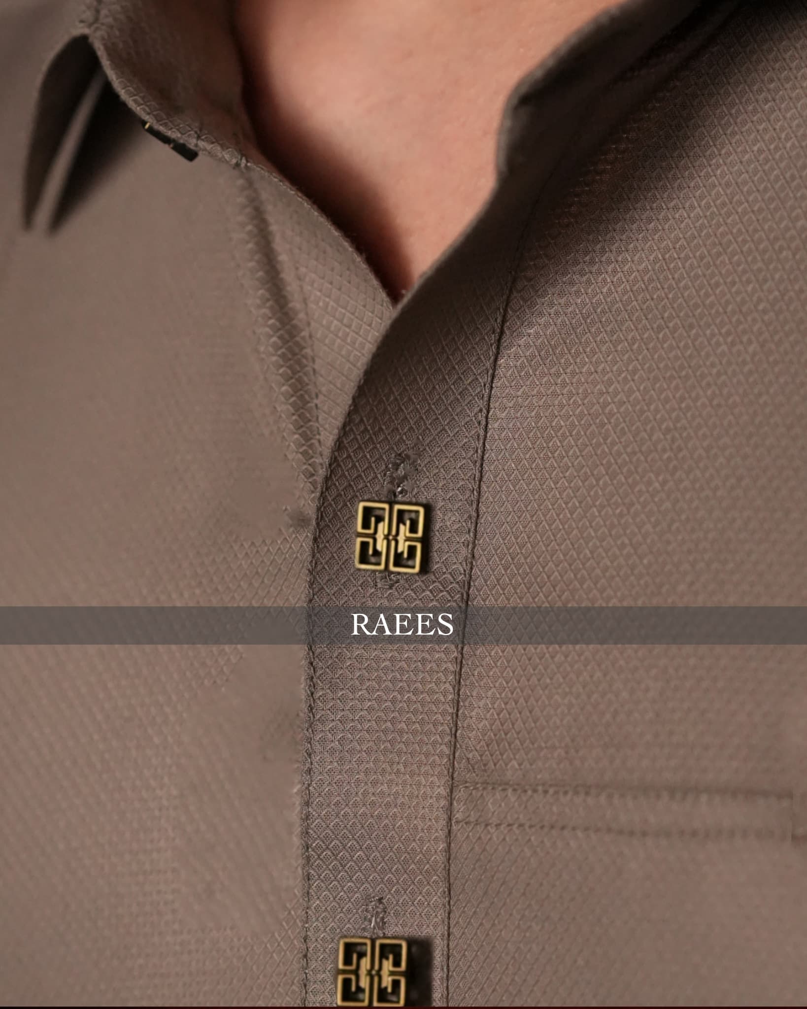Tan Textured Kameez Shalwar