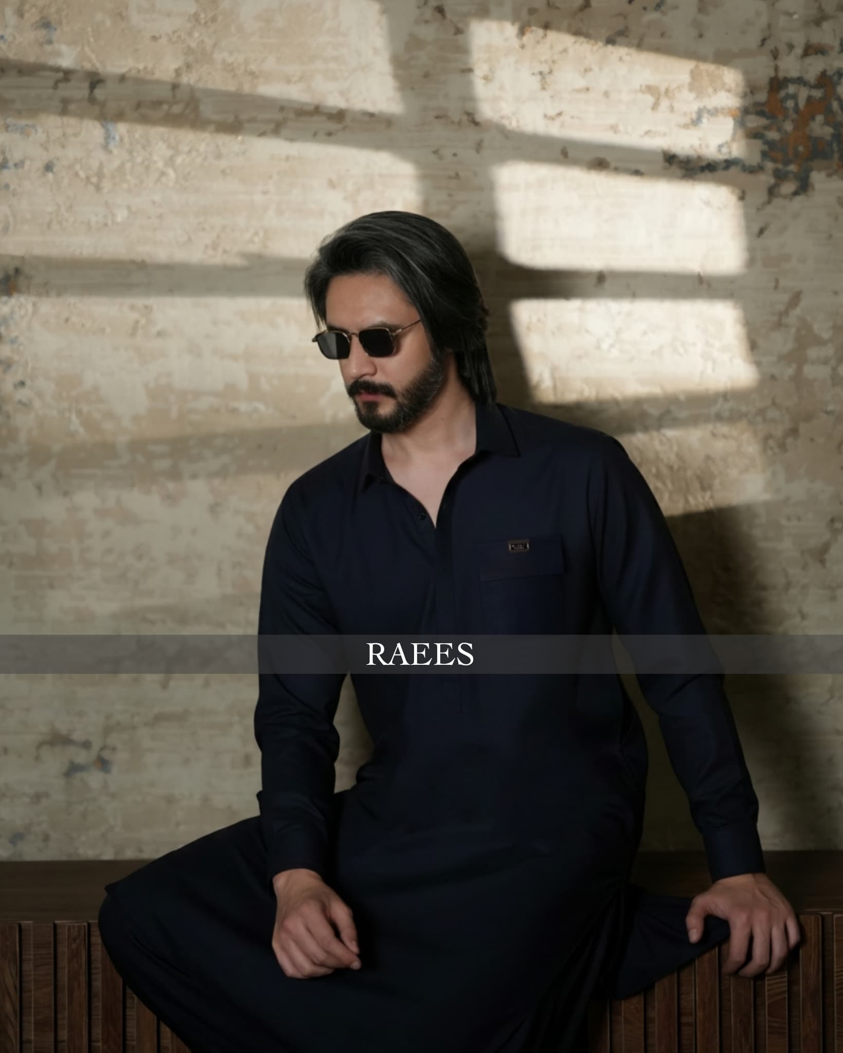 Sapphire Blue Textured Kameez Shalwar