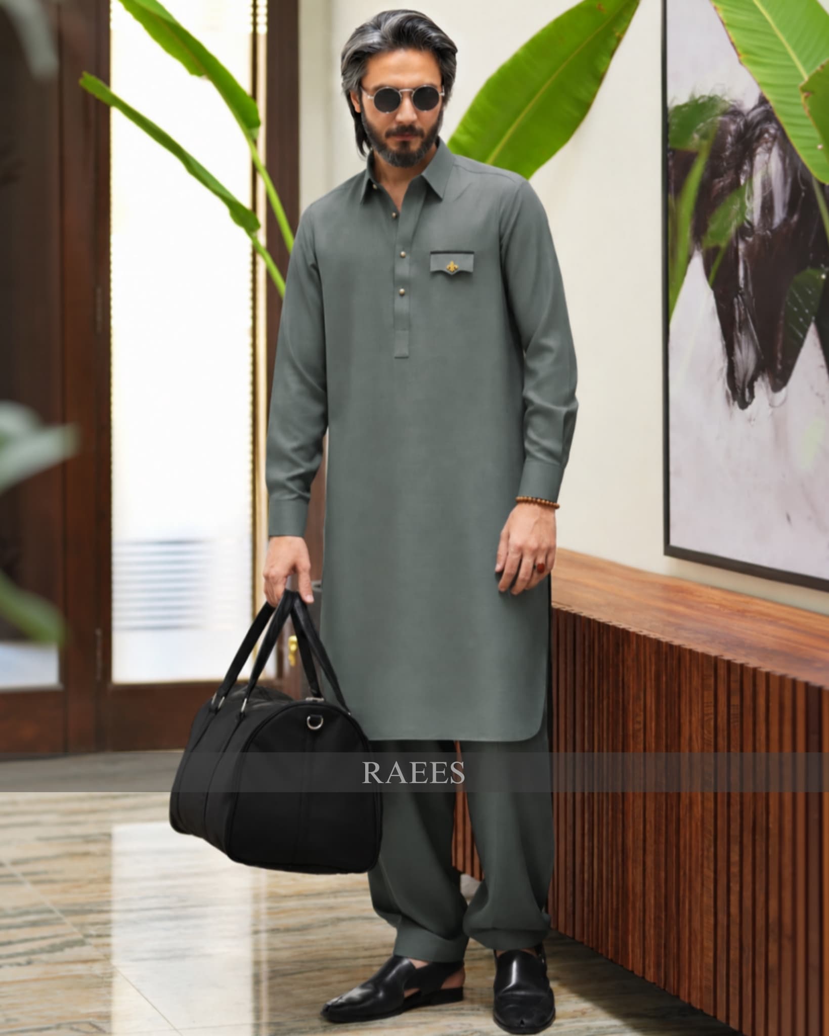 Pistachio Royale Textured Kameez Shalwar
