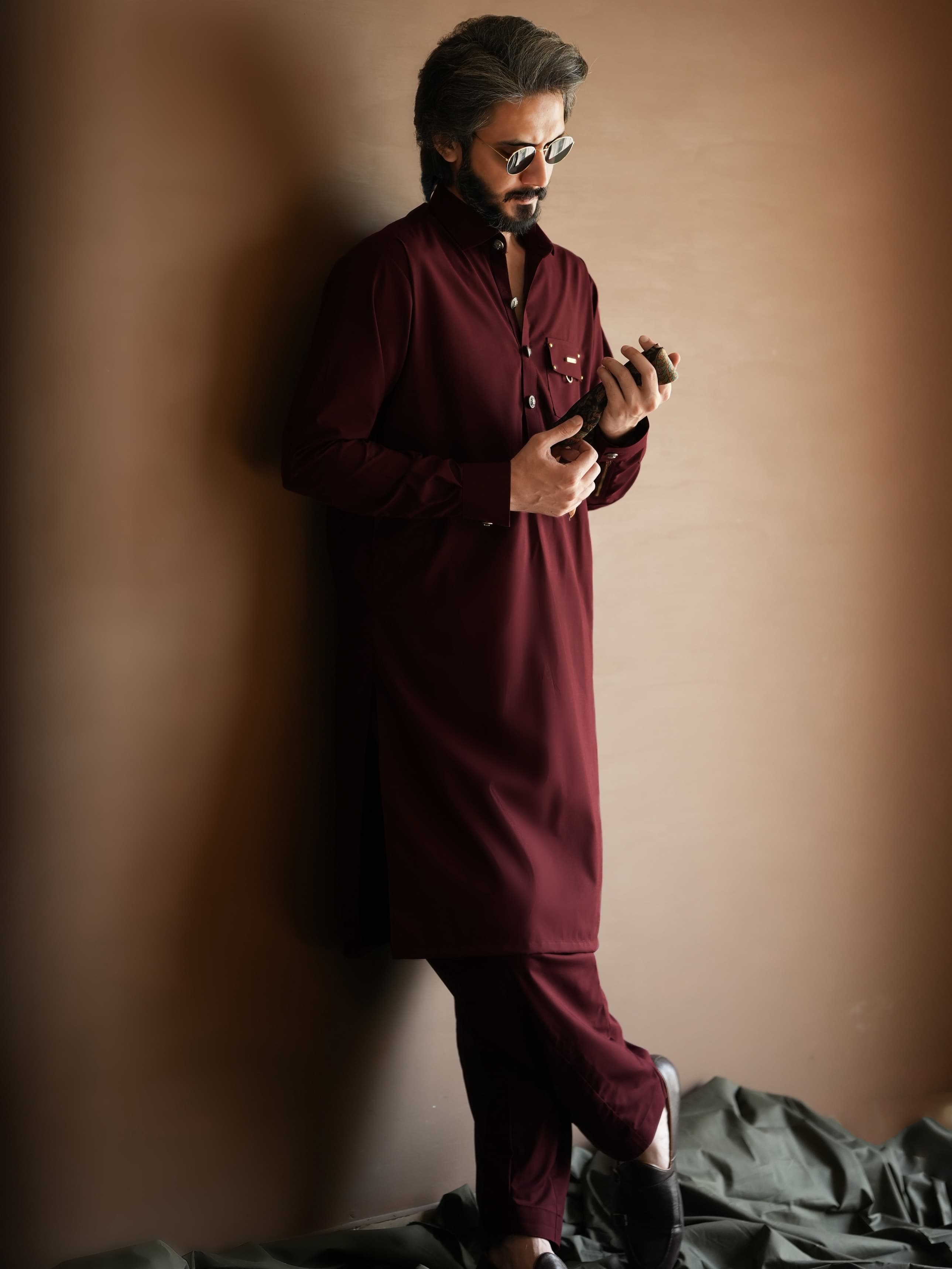Maroon Kameez Shalwar