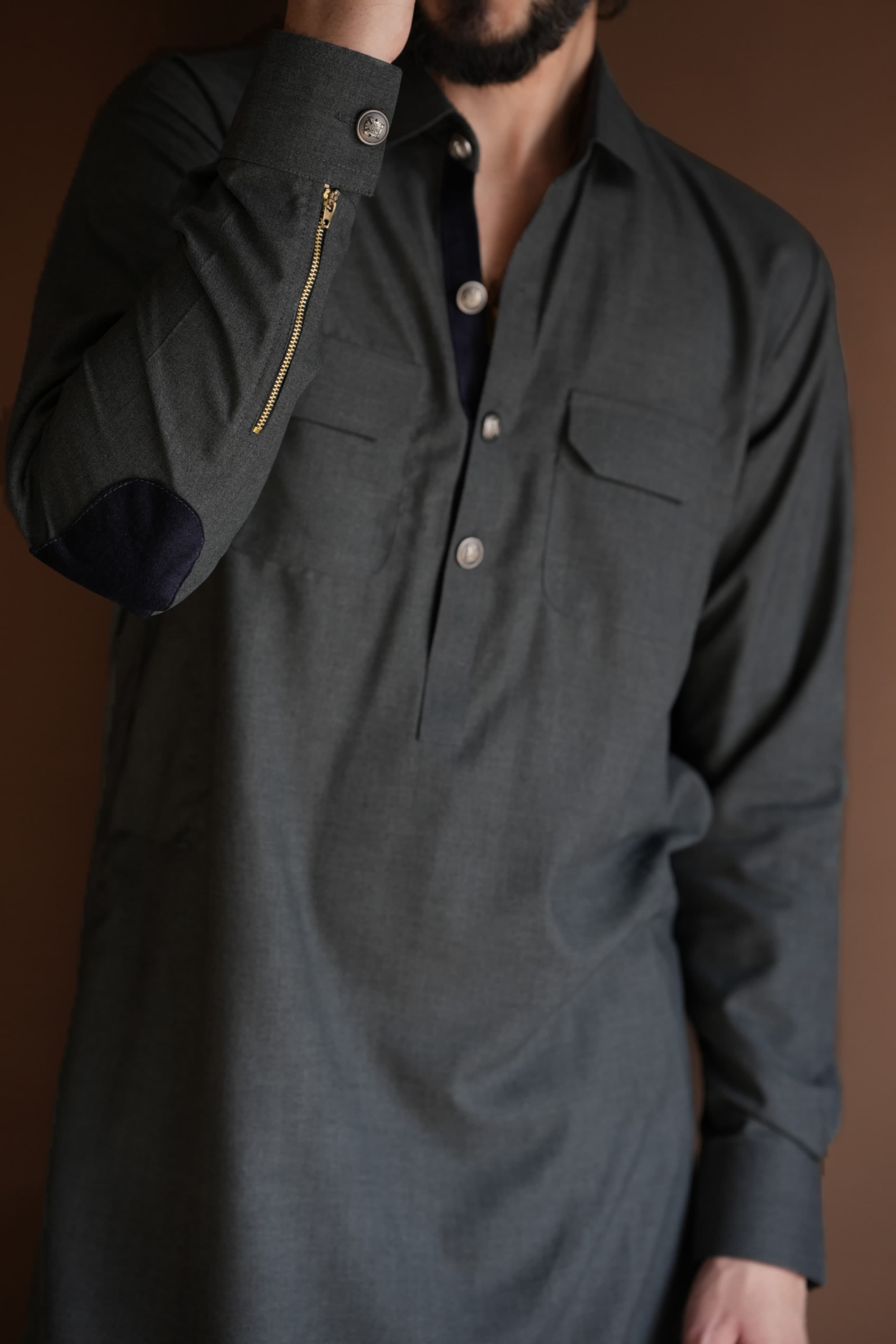 Charcoal Gray Kameez Shalwar