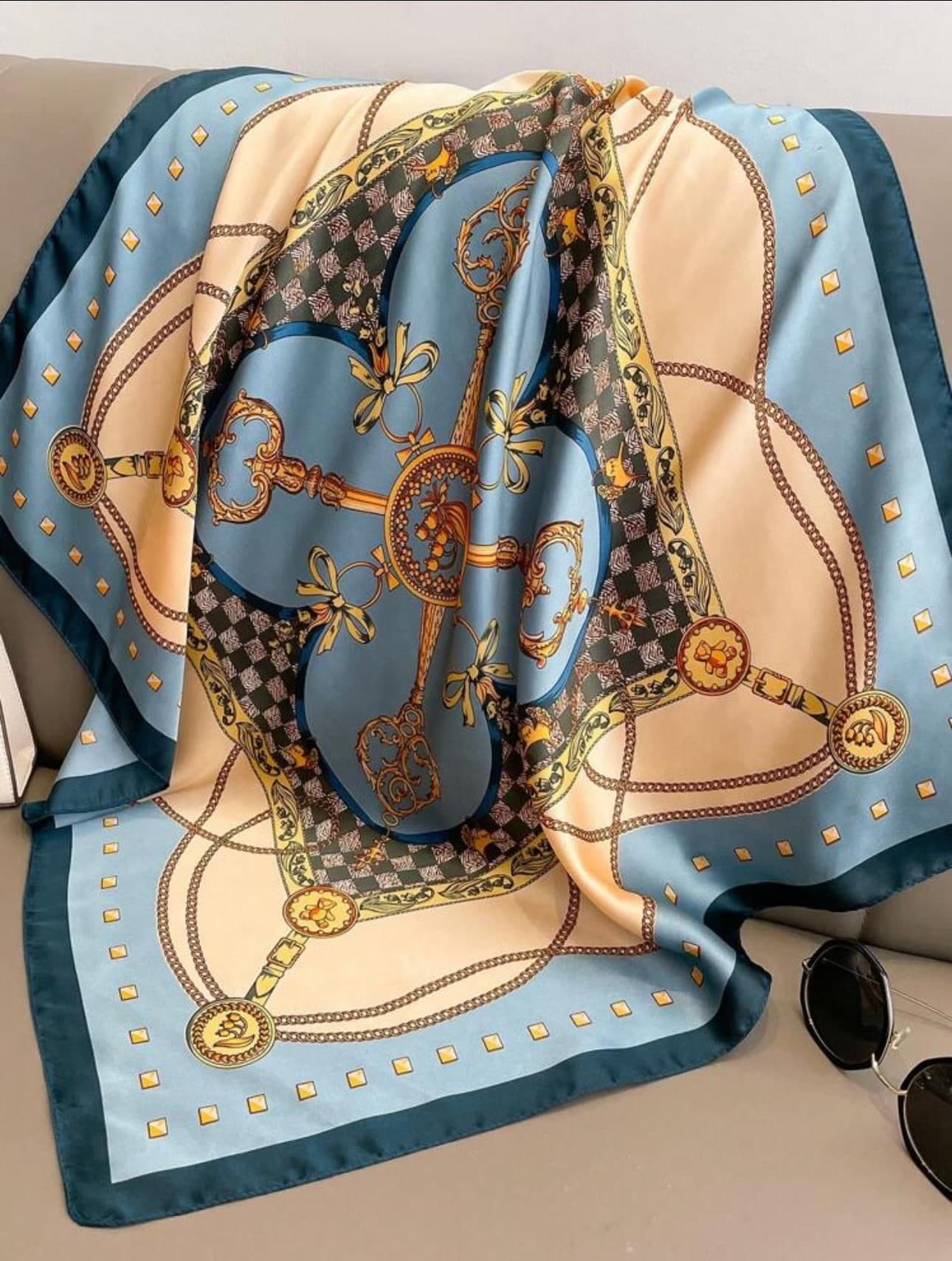 Chain Printed Silk Scarf
