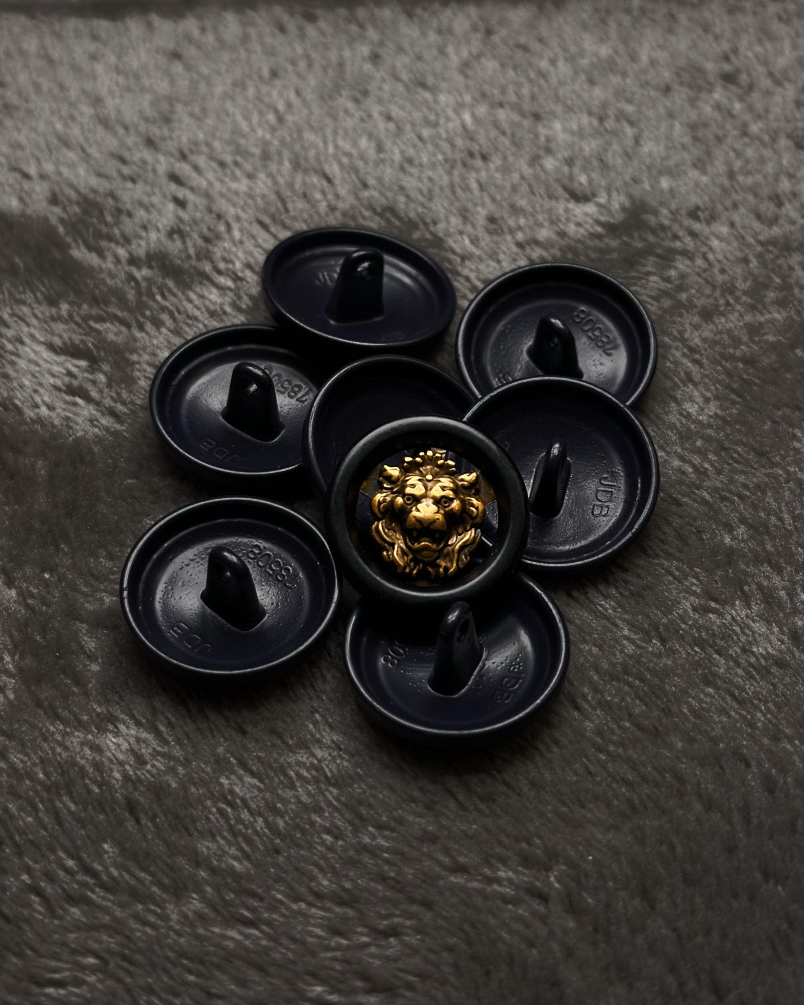 Black Gold Lion Waistcoat Button