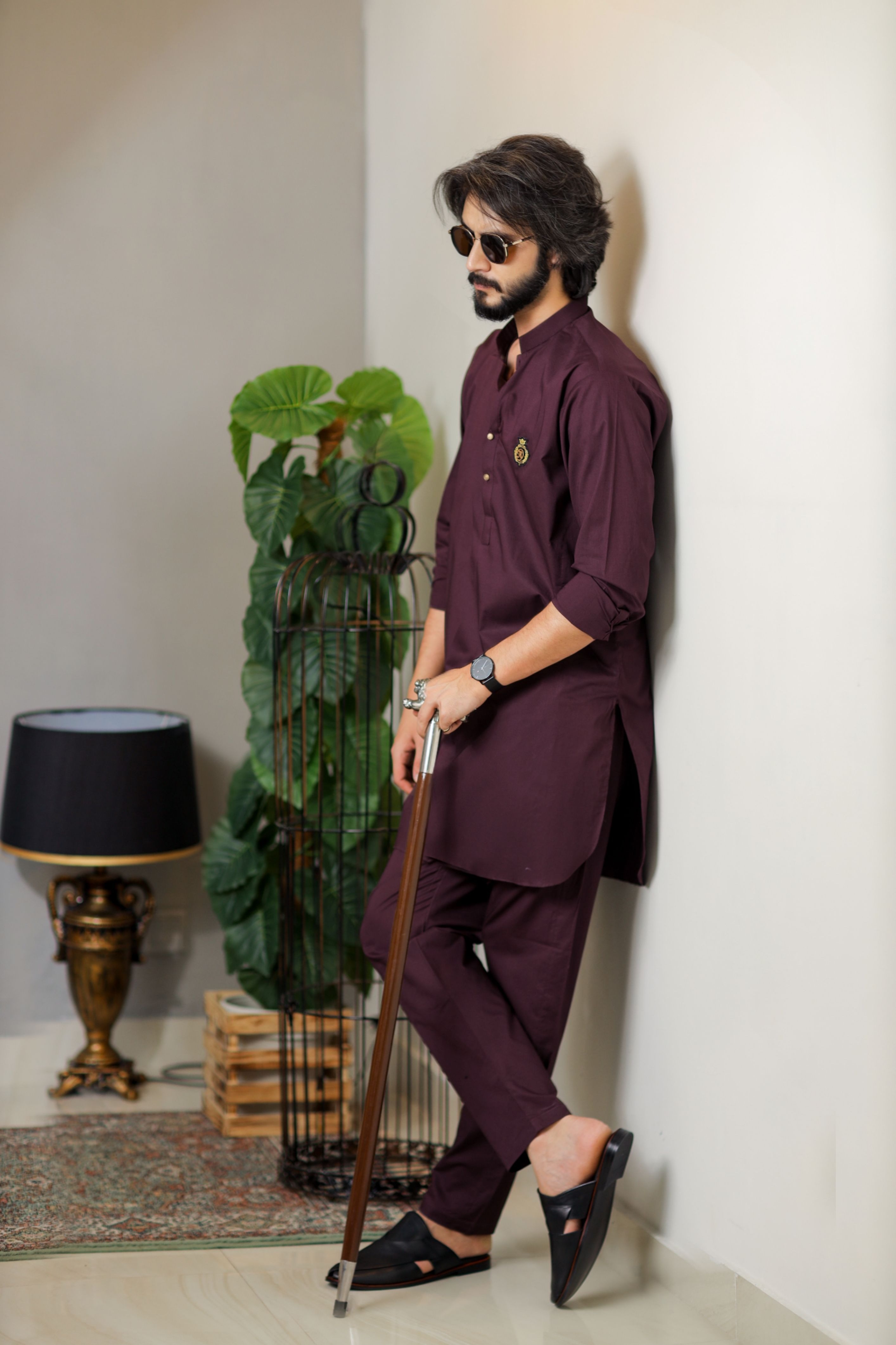 Burgundy Kurta Trouser