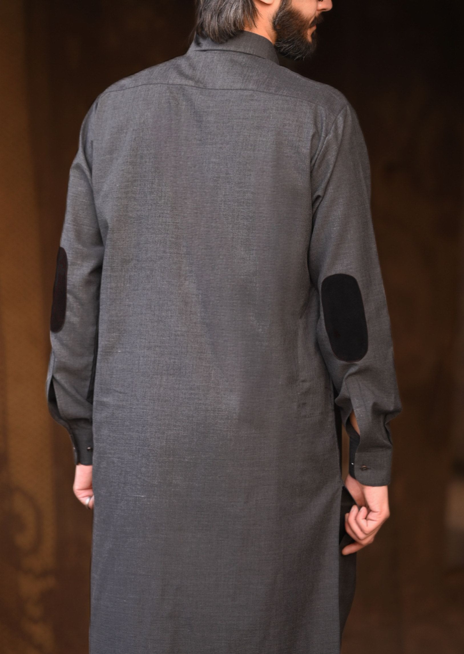 Dark Gray Kameez Shalwar