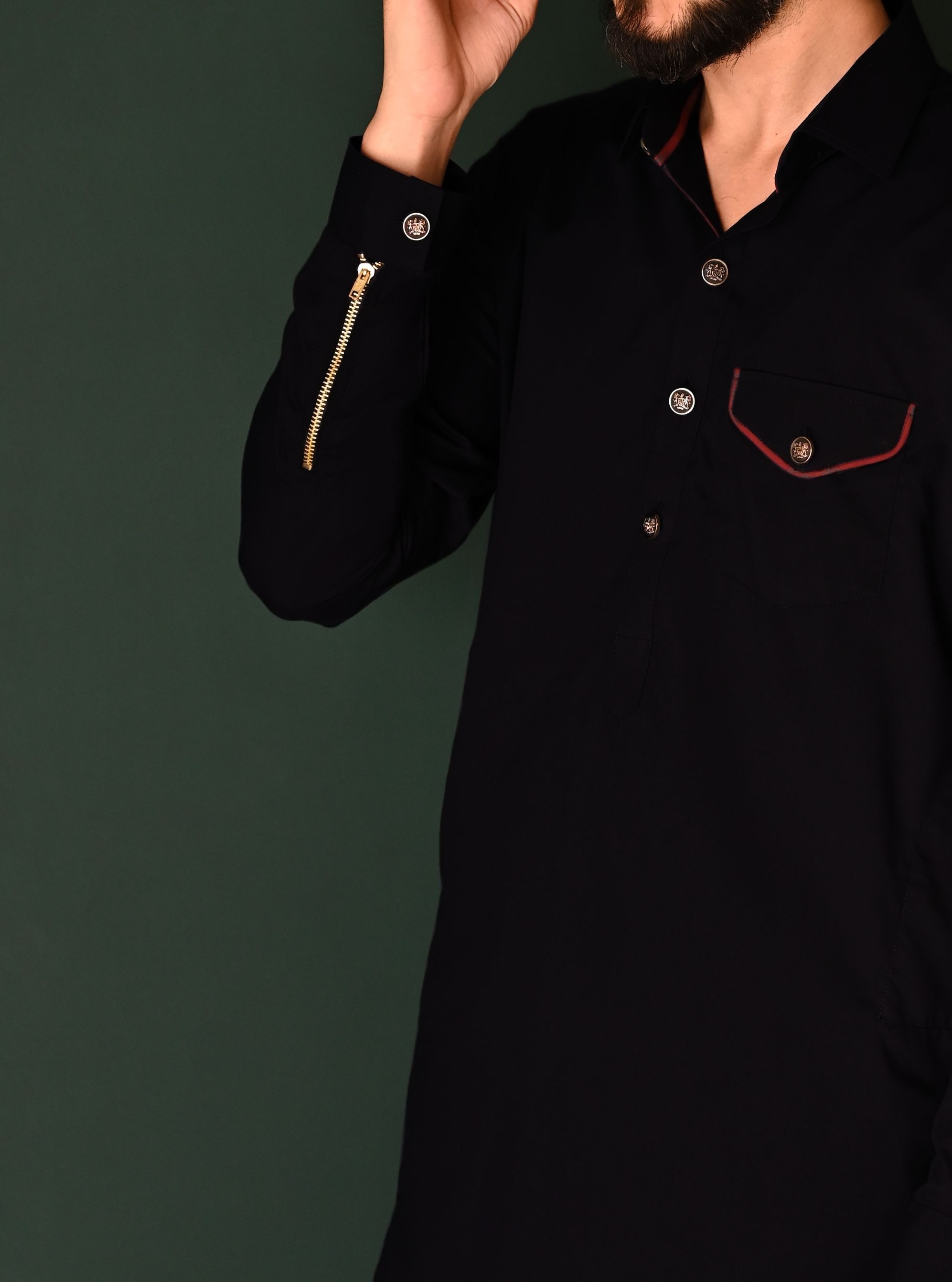 Dark Black Kameez Shalwar